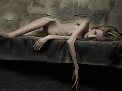 Girl with anorexia in action